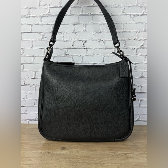 Coach Black Cary Shoulder Bag gunmetal NWT - Picture 2 of 15